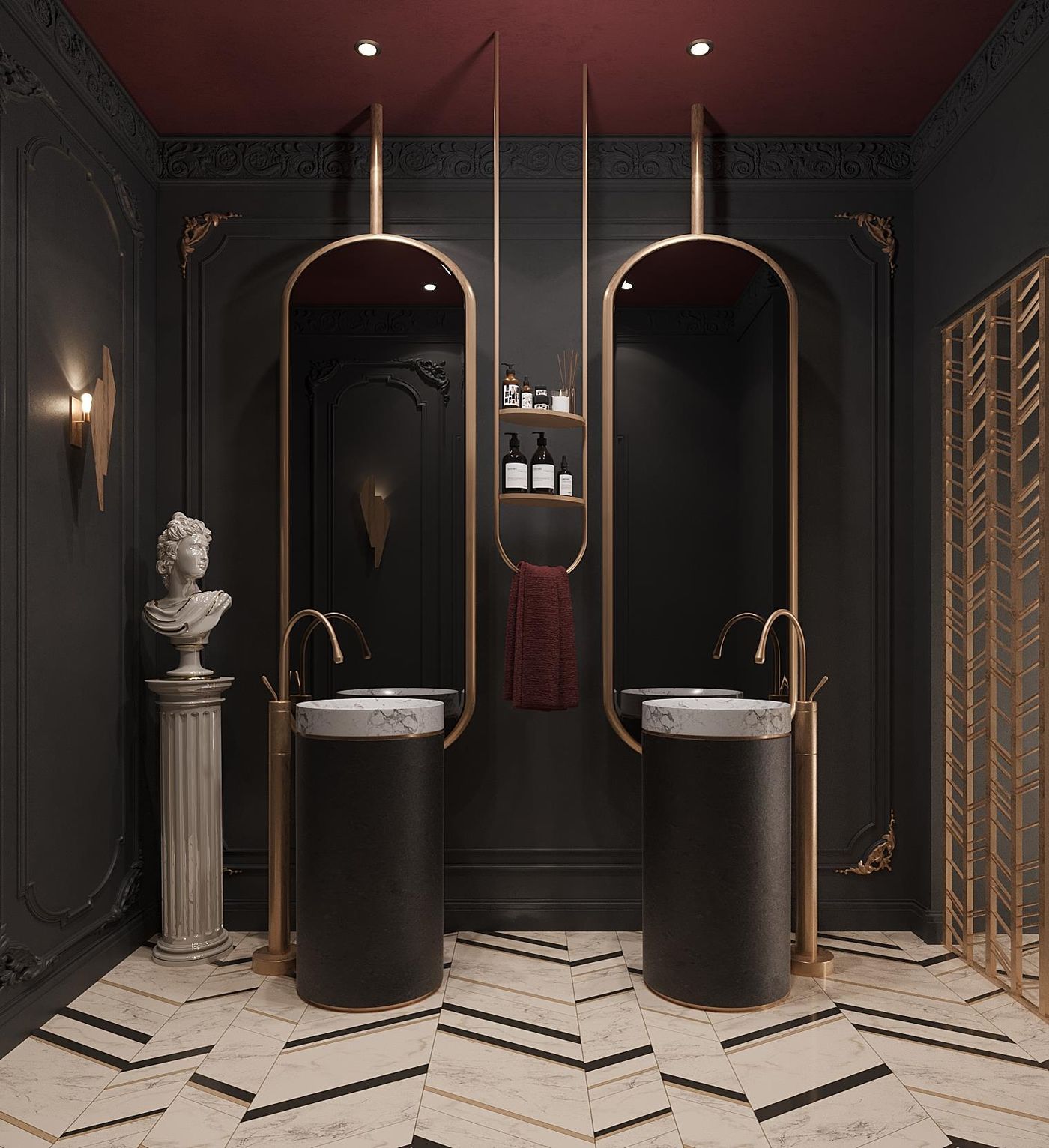 Katameya Dunes: Powder room with twin basins