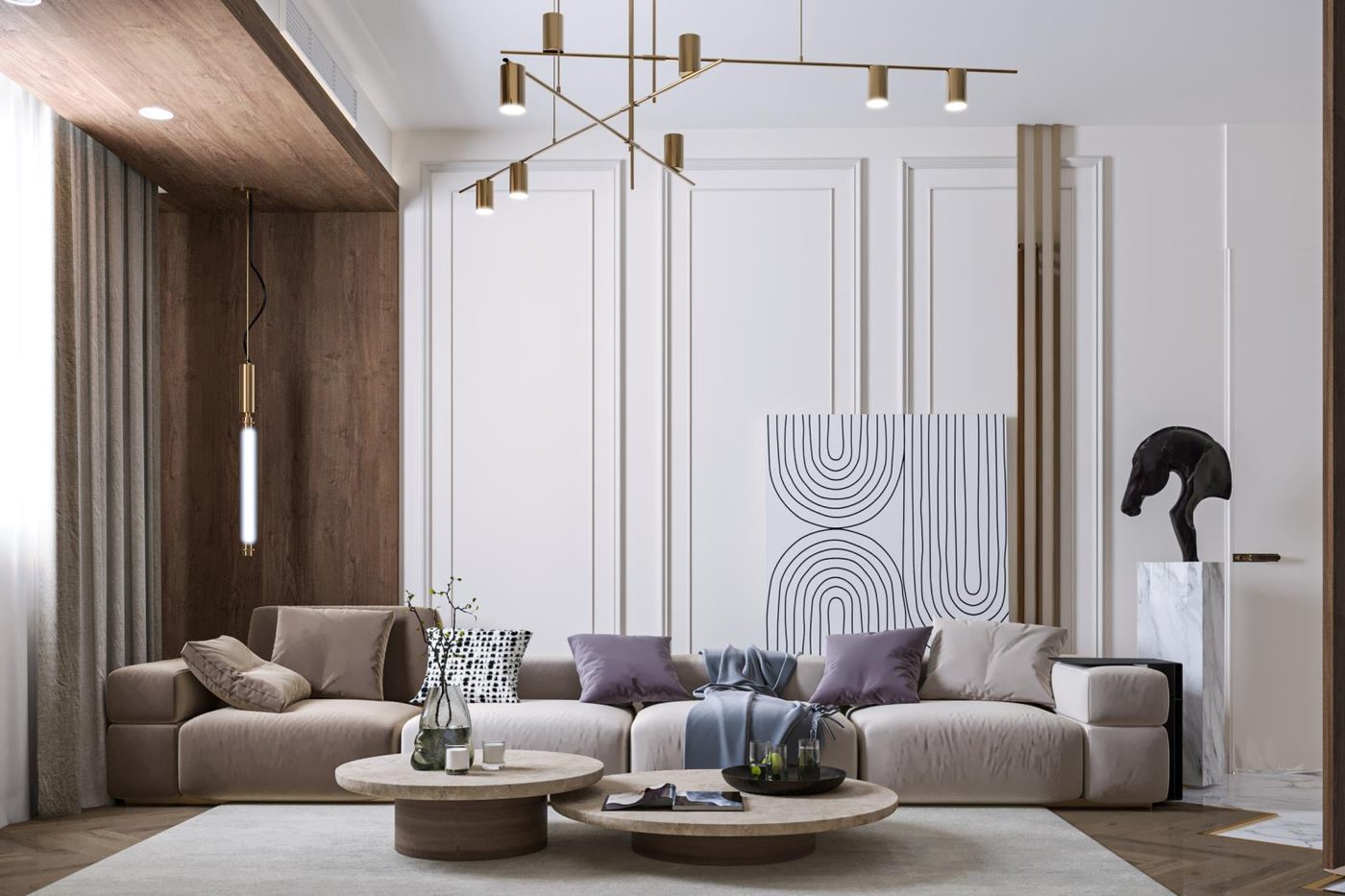 Festival Living: The family living room inside a walnut frame