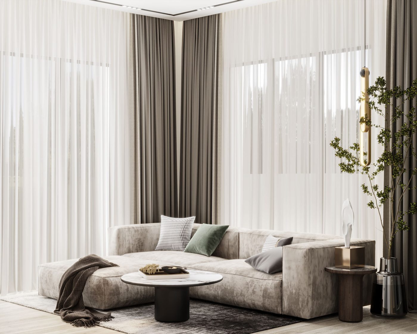 Katameya Heights: The roof living room, kept light and soft